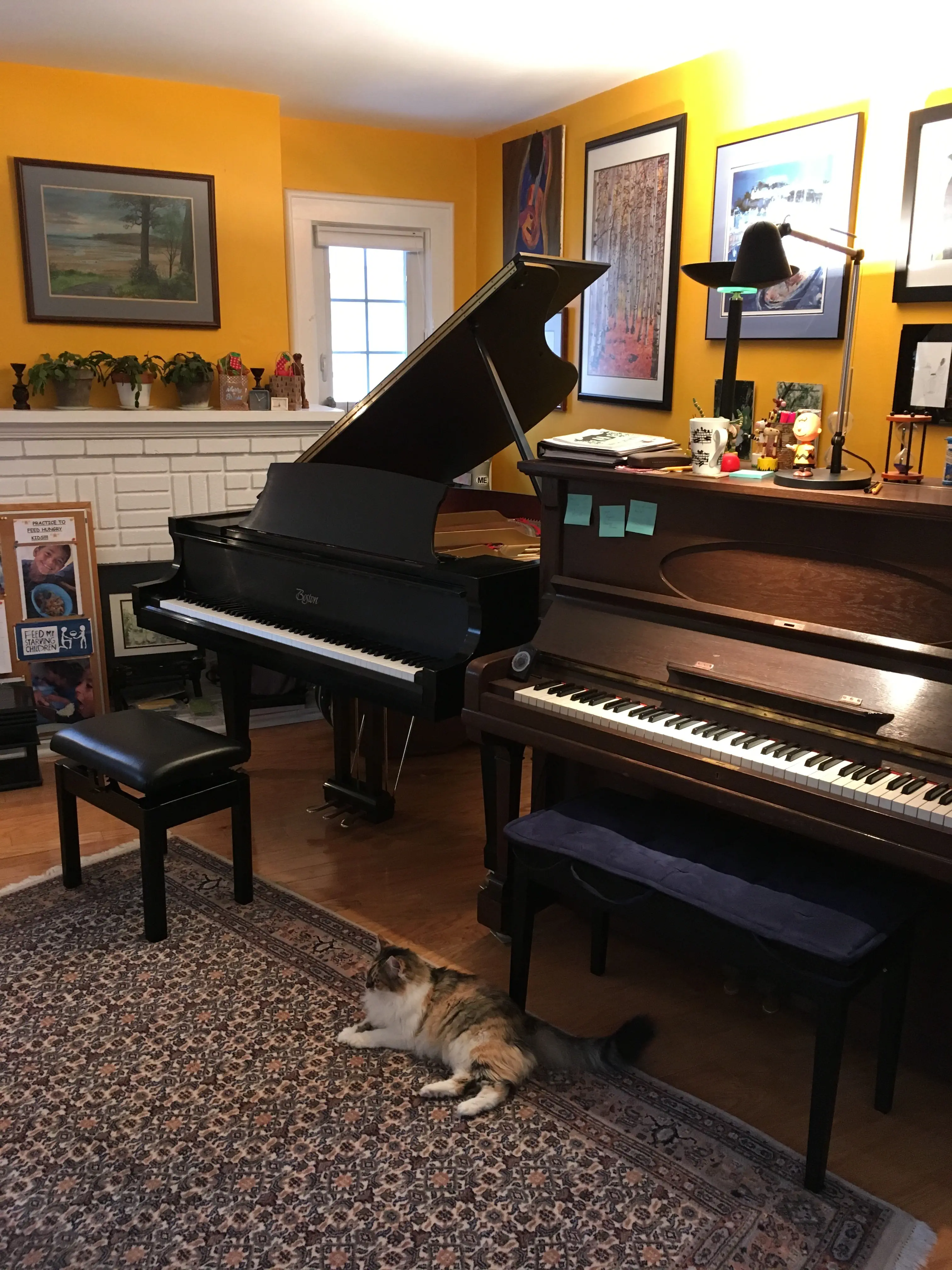 two pianos next to each other